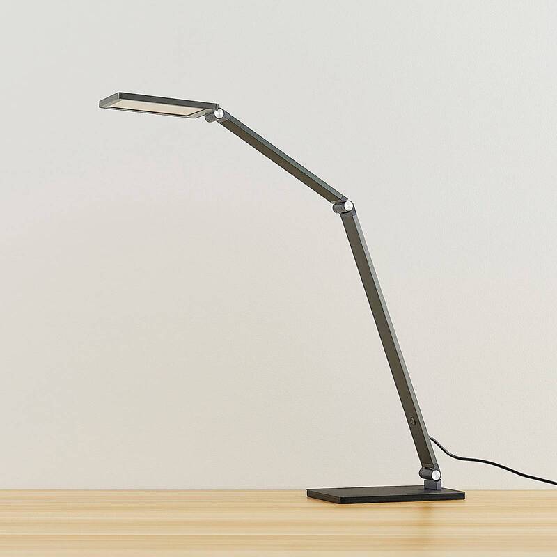 Lucande LED Tischlampe Mion dimmbar Aluminium blaugrau 41cm Helligkeit 580lm - 4251096542042