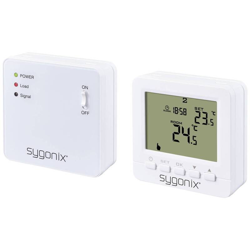 Sygonix Funk-Raumthermostat SY-5470190 Aufputz Wochenprogramm 1 St. Weiß - 4064161241609