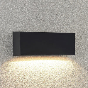 B-Ware Lindby Außenwandleuchte Jarte LED Gartenlampe Wandlampe grau IP65 24cm 400Lumen