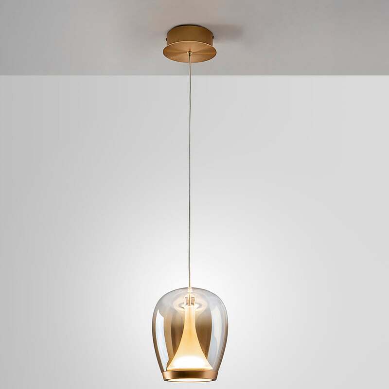 Schuller Valencia Pendelleuchte Hängeleuchte LED Glas gold amber Aluminium362 - 8435435341572