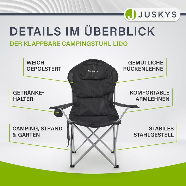 Campingstuhl Lido Klappstuhl gepolstert mit Getränkehalter und Tasche leicht 78 - 4260565528753