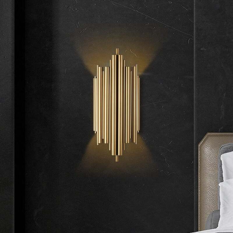 Wandleuchte Reis 13341 goldfarben Metall Höhe 50 cm Wandlampe Lampe Leuchte Spot - 8683743823956