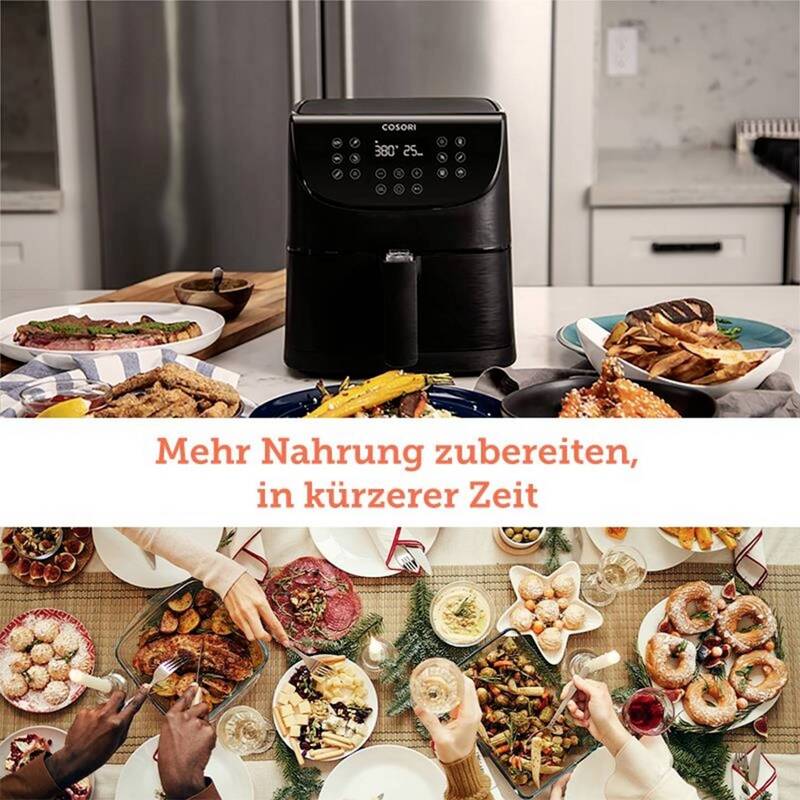 Cosori Heißluft-Fritteuse Airfryer App steuerbar Schwarz Smart Touchdisplay 5,5L - 0810043370066