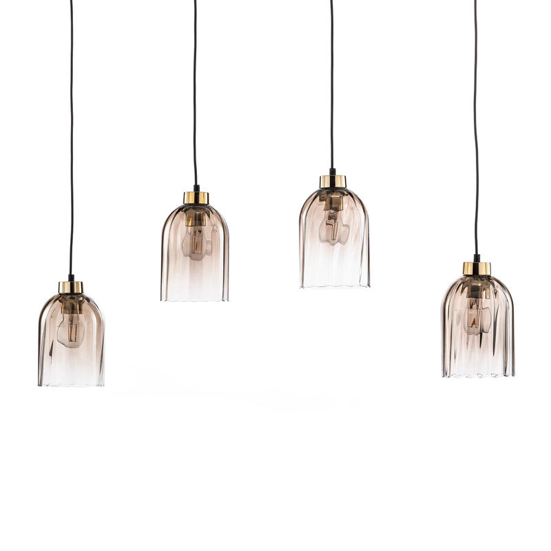Glas-Hängeleuchte Sapito vierflammig amber Deckenlampe Lampe SIEHE TEXT/FOTO - 5901780556259
