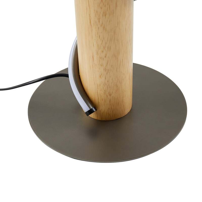 Lindby LED-Stehleuchte Spiraali grau Holz 133 cm warmweiß 2410 lm - 4251911794403