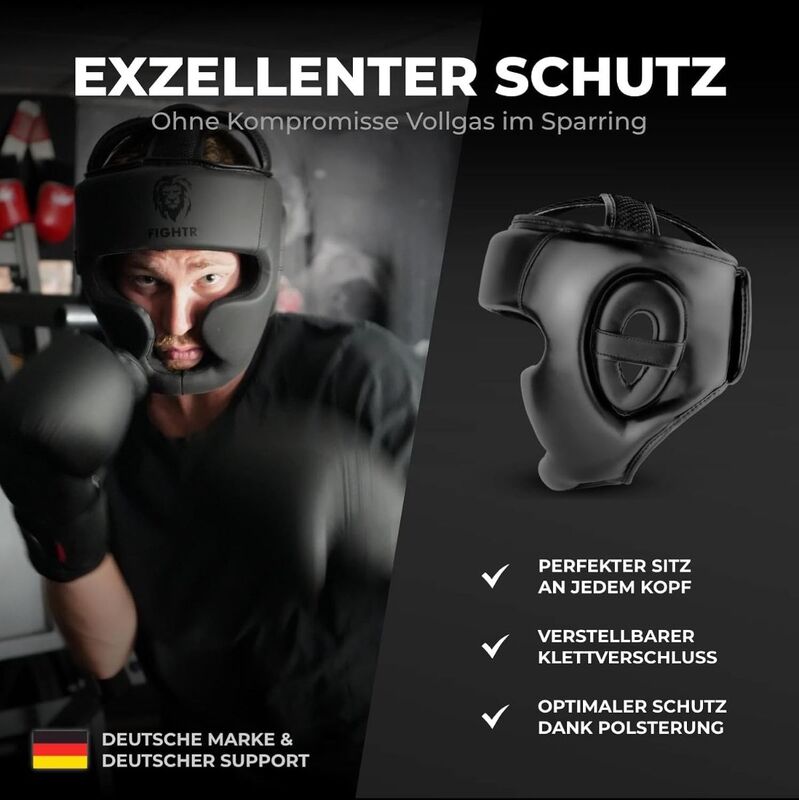 FIGHTR Boxing Headgear with Best Fit | Boxing Helmet Guard for Sparring | Adjustable Size for Boxing  MMA  Muay Thai  Kickboxing & Martial Art - 4260723850733