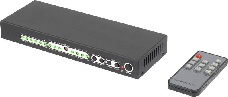 speaka-professional 4 Port HDMI-Splitter mit Fernbedienung Audio-Port 3840x2380 - 4016139138091