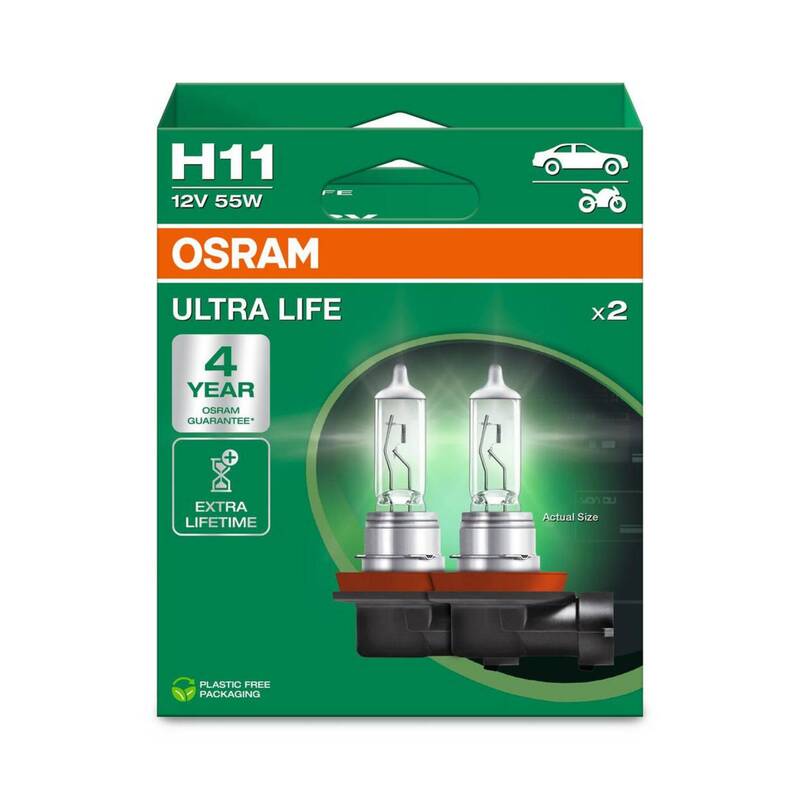 OSRAM Halogen Leuchtmittel H11 12V 62W Ultra Life 1350lm warmweiß PGJ19-2 2er - 4062172387736