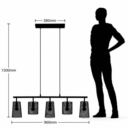 Lindby Bitana Hängeleuchte Deckenlampe Pendelleuchte Küchenlampe E14 fünfflam912 - 4251096592511