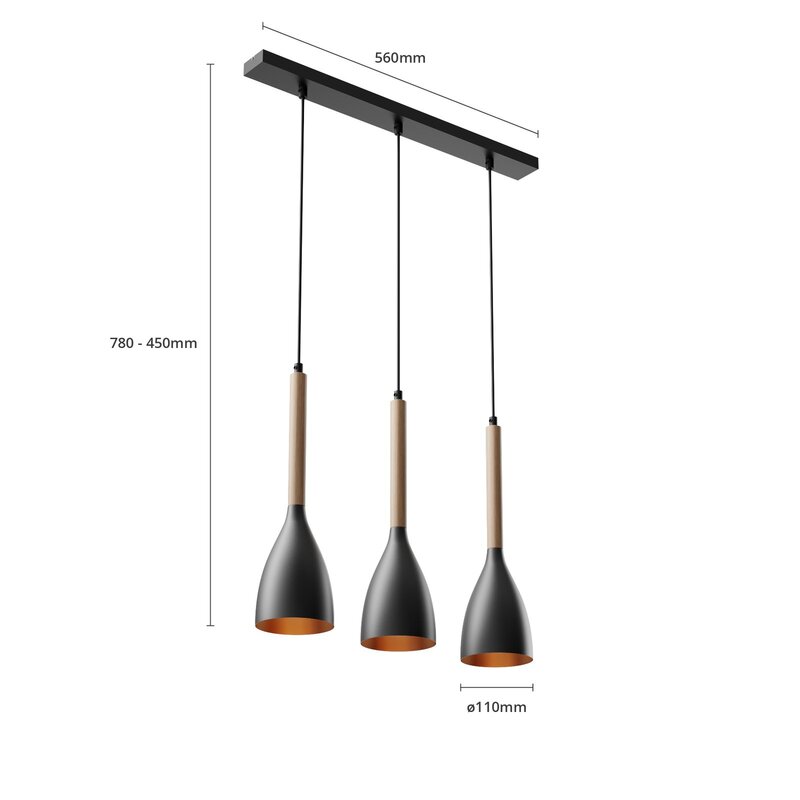 Euluna Hängeleuchte Muza Deckenlampe Pendelleuchte Wohnzimmer-Deckenlampe E27740 - 5907565991147