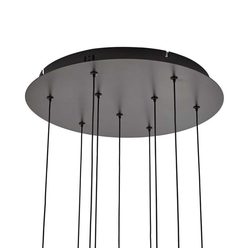 Lucande LED-Hängelampe Hayley schwarz 9-flg Glas 5900 Lumen 3000 K 46 W - 4251911798807