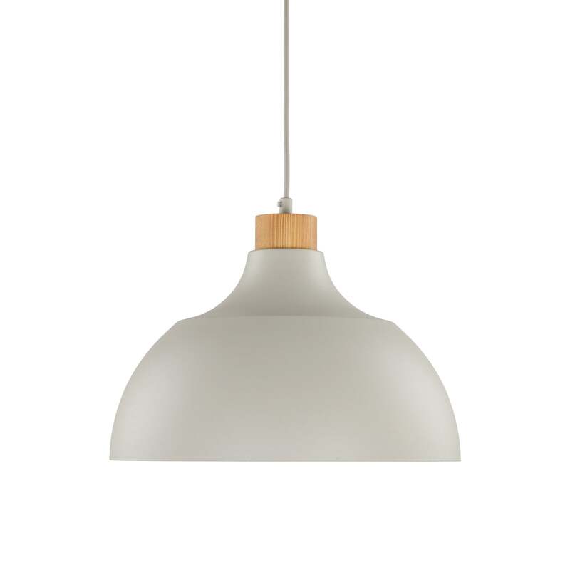 Envostar Hängeleuchte Kaitt LED Pendelleuchte dimmbar beige Holzdetail Ø34cm - 5906135159987