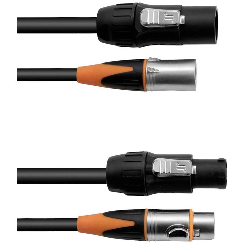 Eurolite DMX Verbindungskabel XLR-Buchse 3 polig 3m Kombikabel schwarz stabil - 4026397725308