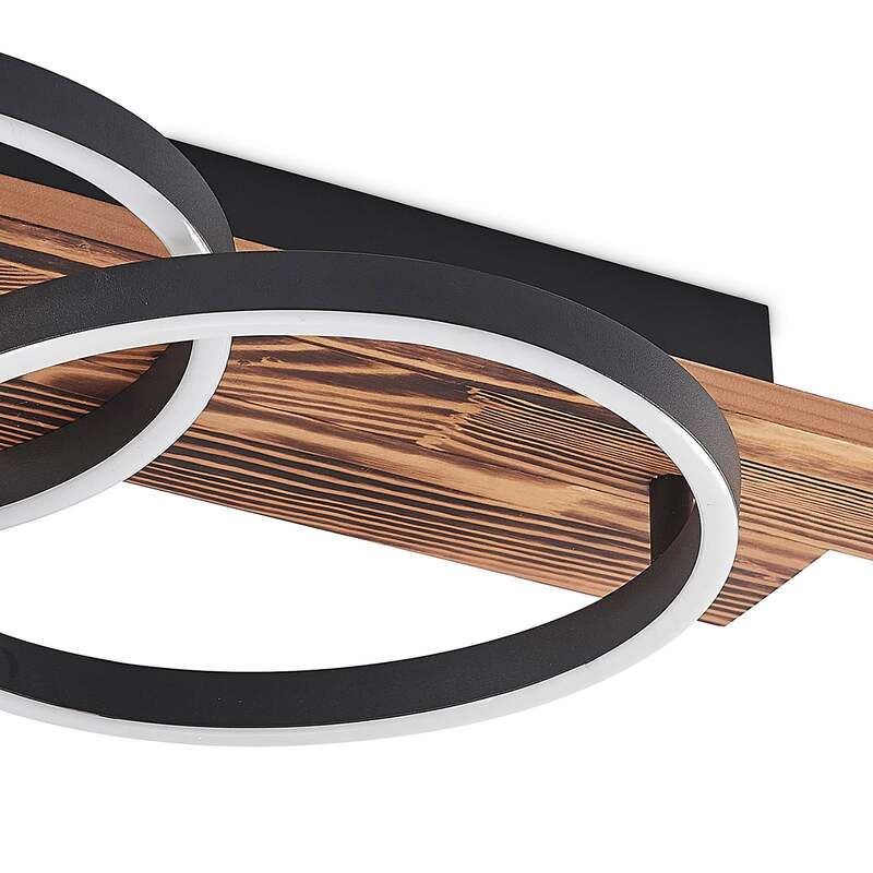 Lindby Deckenleuchte Sentoa LED Lampe dimmbar warmweiß Kiefernholz 75cm lang - 4251911728088