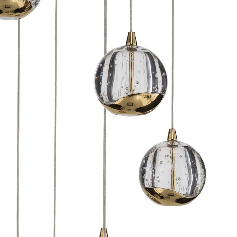Lucande Hängelampe Hängeleuchte Hayley LED Pendelleuchte Lampe gold Ø40cm - 4251096583427