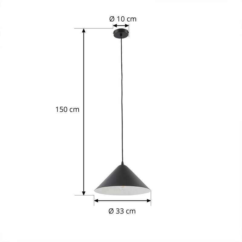 Lindby Hängeleuchte Clarine LED Pendelleuchte Lampe dimmbar schwarz Ø32cm - 4251911793673