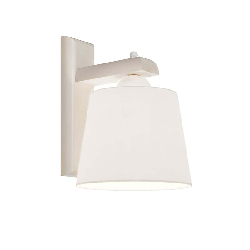 Wandleuchte Sweden Holzgestell LED dimmbar altweiß Designer Lampe 20x24,5cm - 5907687436212