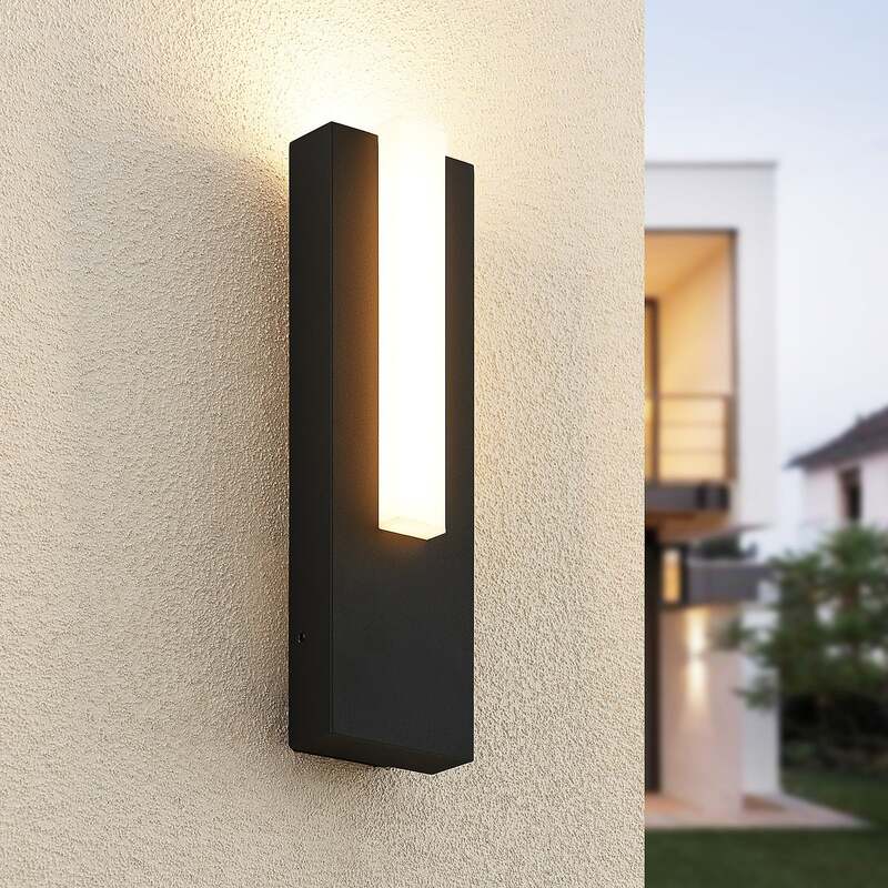 Lucande Außenleuchte Wandlampe LED Außenlampe graphitgrau IP65 warmweiß364 - 4251096594522