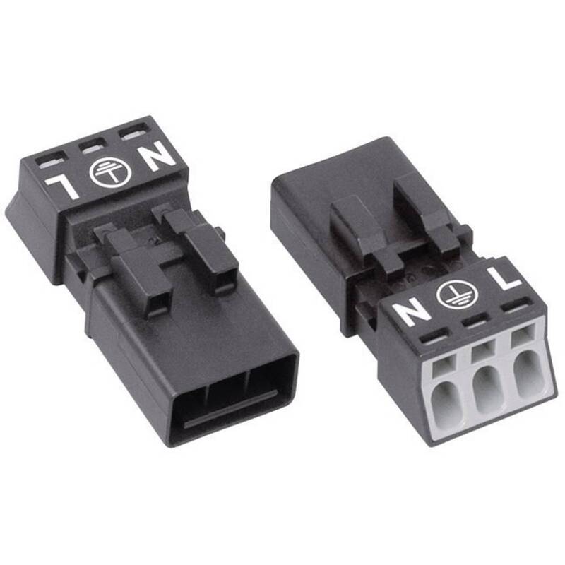 WAGO Netz Stecker Verbinder WINSTA MINI Stecker Schwarz 2 Pol PE 16 A 8 STÜCK - 4045454233136