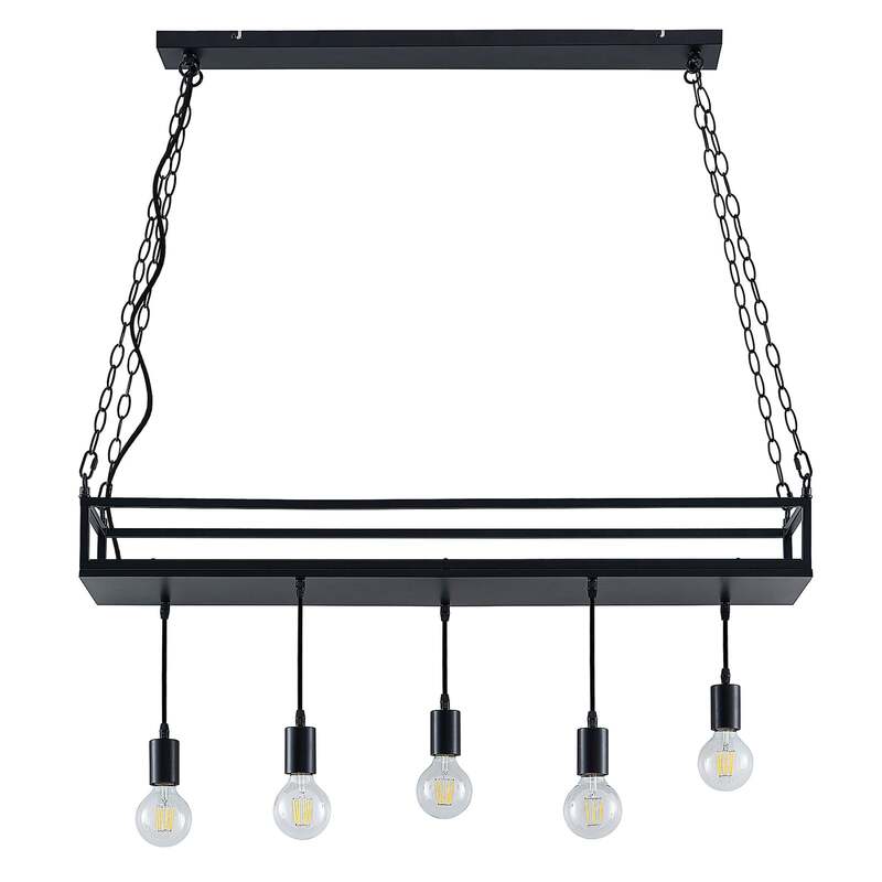 Lindby Hängelampe Hängeleuchte Kirista LED Pendelleuchte dimmbar schwarz 100cm - 4251911734829