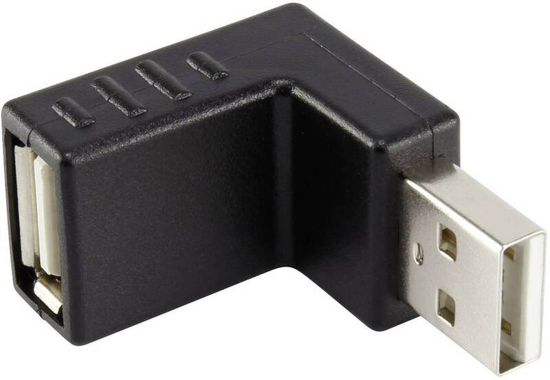 Renkforce Adapter Verbindung USB 2.0 Stecker Buchse gewinkelt schwarz 9 STÜCK - 4016138994087