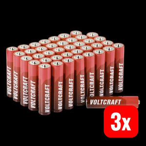3x B-Ware VOLTCRAFT Micro AAA-Batterie Alkali-Mangan 1300 mAh 1.5 V 40 Stück zuverlässig