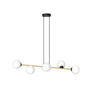 B-Ware Hängeleuchte Gravity Hängelampe Deckenleuchte opalweiß/gold/schwarz Glas E14