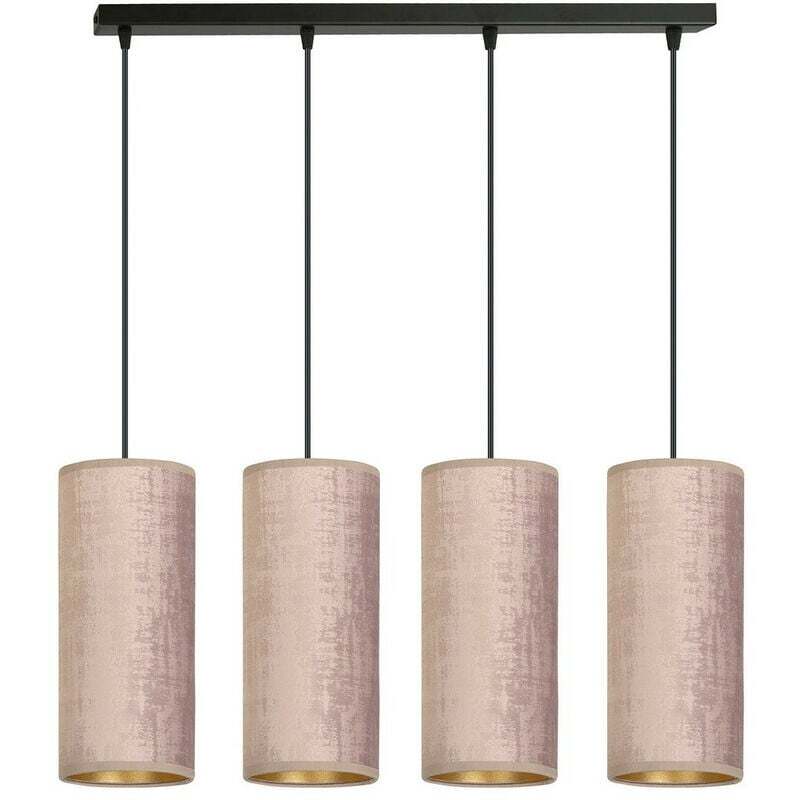 EMIBIG LIGHTING Pendellampe Joni Hängeleuchte Leuchte Textil 4fl lang rosé-gold - 5901738920910