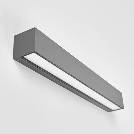 Lucande Wandlampe Wandleuchte LED Lengo Aluminium grafitgrau 50 cm Leuchte - 4251096509304
