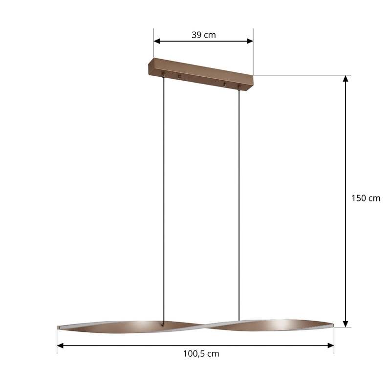 Hängeleuchte Pendelleuchte Lindby LED Lampe schwarz braun Metall 100 cm - 4255830903540