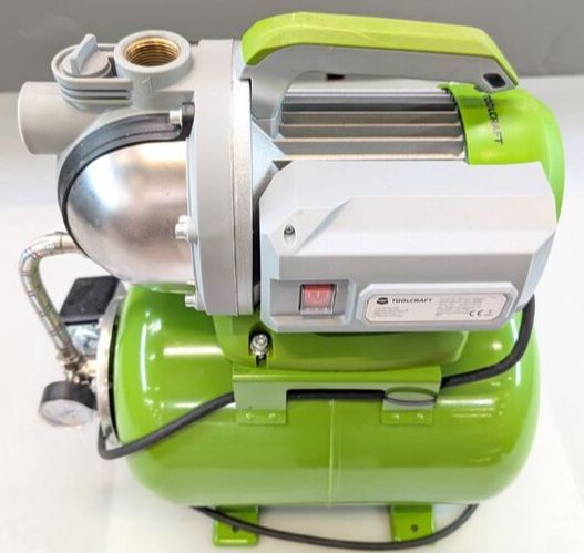 Toolcraft Hauswasserwerk Pumpe 7500l/h 1300W selbstansaugend 24l grün IPX4 - 4064161310114