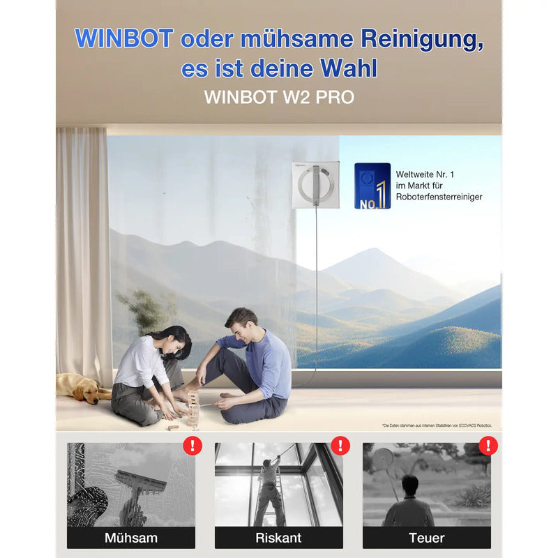 Ecovacs Winbot W2 PRO Fensterreinigungsroboter 90W kompakt weiß 2,1kg - 6970135035403