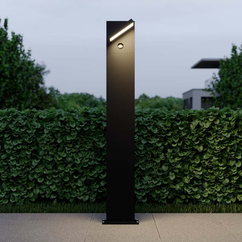 Lucande Wegeleuchte Silvan LED Gartenleuchte Pollerleuchte anthrazit 100cm - 4251096556759