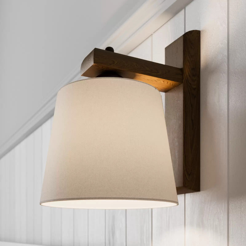 Wandleuchte Sweden mit Holzgestell nussbaum eiche Wandlampe Lampe Leuchte Licht - 5907687436298