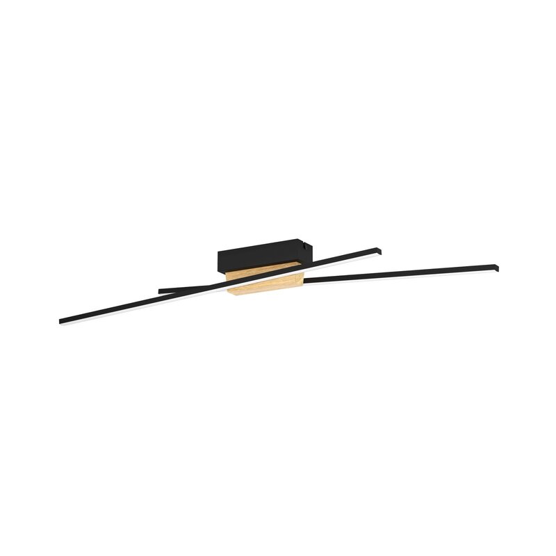Eglo LED-Deckenleuchte Panagria Deckenlampe Deckenlicht schwarz mit Holzdetail - 9008606244232