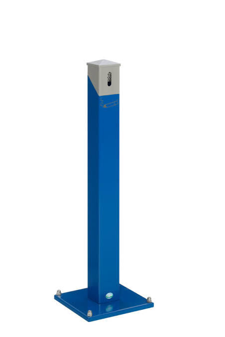 VAR Ascher-Standsäule SG 105 E Abfallbehälter 2l enzianblau/silber 1060mm stabil - 4030695039166