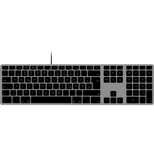 B-Ware Matias Tastatur Aluminium Keyboard FK318B-DE USB-C QWERTZ Mac Spacegrau 1,5m