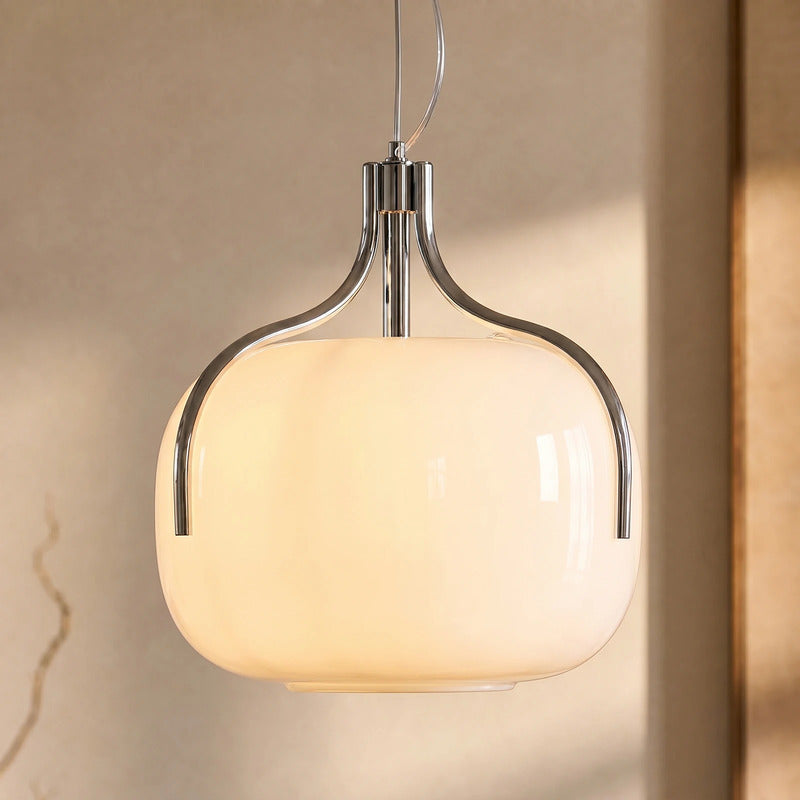 Lucande Hängeleuchte Christo LED Pendelleuchte dimmbar chrom/weiß Ø42cm 44,5cm - 4255830911293