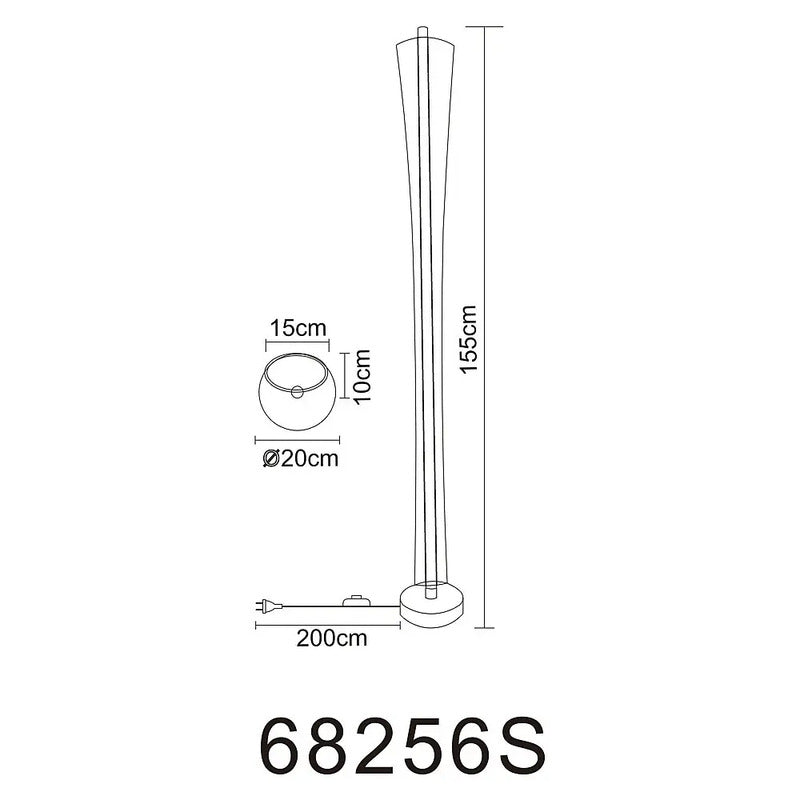 Lampadaire De Bureau Anthracite Mat Acrylique Bulles D'Air LED H 155 Cm - 9007371578337