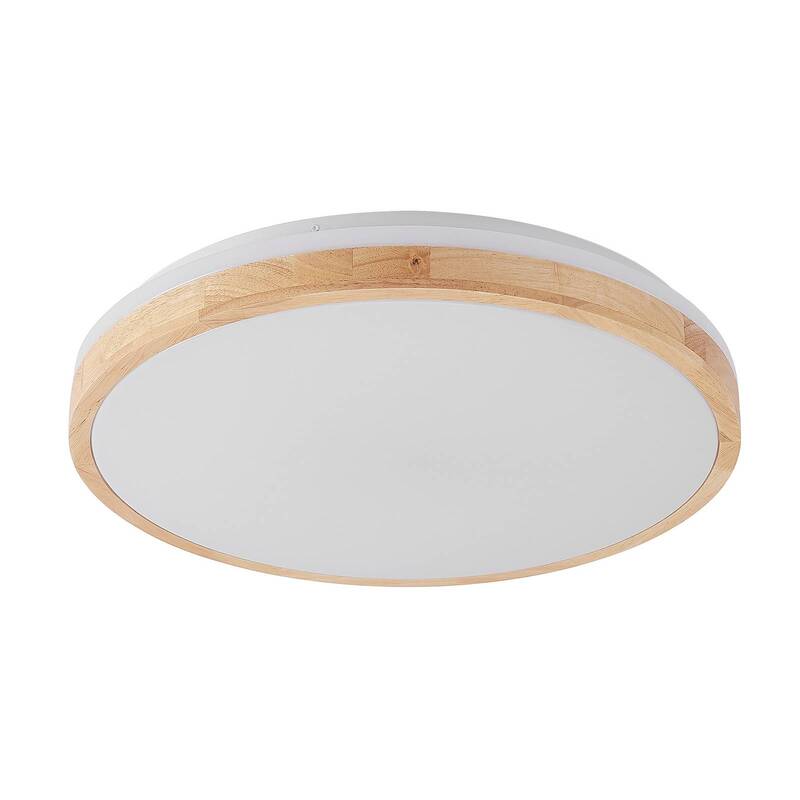Lindby Deckenleuchte Deckenlampe LED Holz Emiva dimmbar Fernbedienung rund - 4251911711967