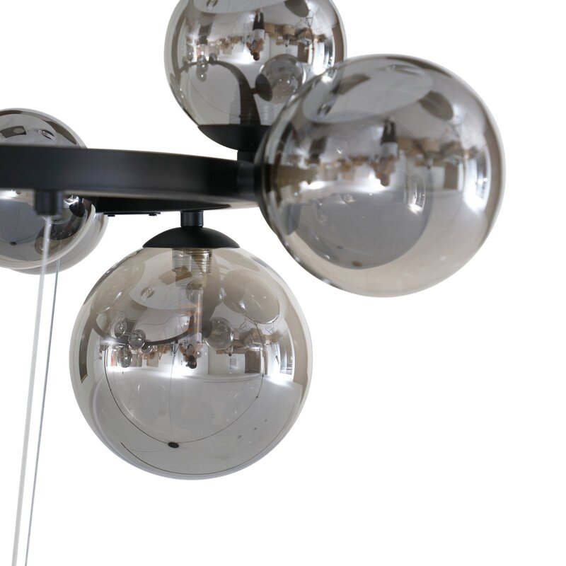 Lucande Hängeleuchte Naelen schwarz/grau 64,3 cm Glas Hängelampe Lampe Leuchte - 4251911778663