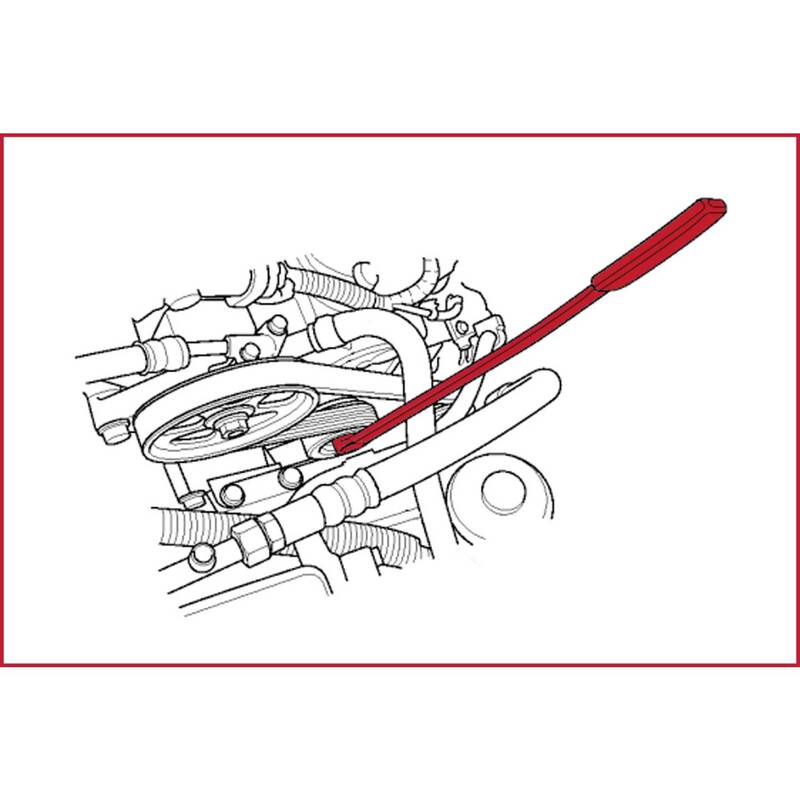 KS Tools Riemen-scheiben-Schlüssel für Mercedes 8,0 mm Chrom Vanadium Werkzeug - 4042146634486