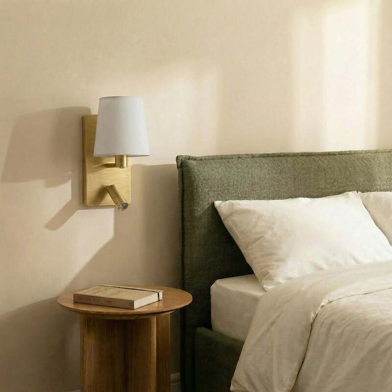 Lindby Wandleuchte Aiden LED Wandlampe Leselicht messing weiß 30,8cm Höhe 14cm - 4251096554786