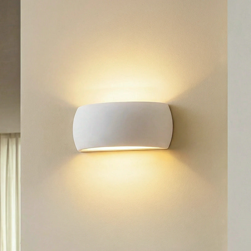 Wandleuchte Curve LED dimmbar Wandlampe Keramik weiß 32x13cm elegant modern - 5903282711105