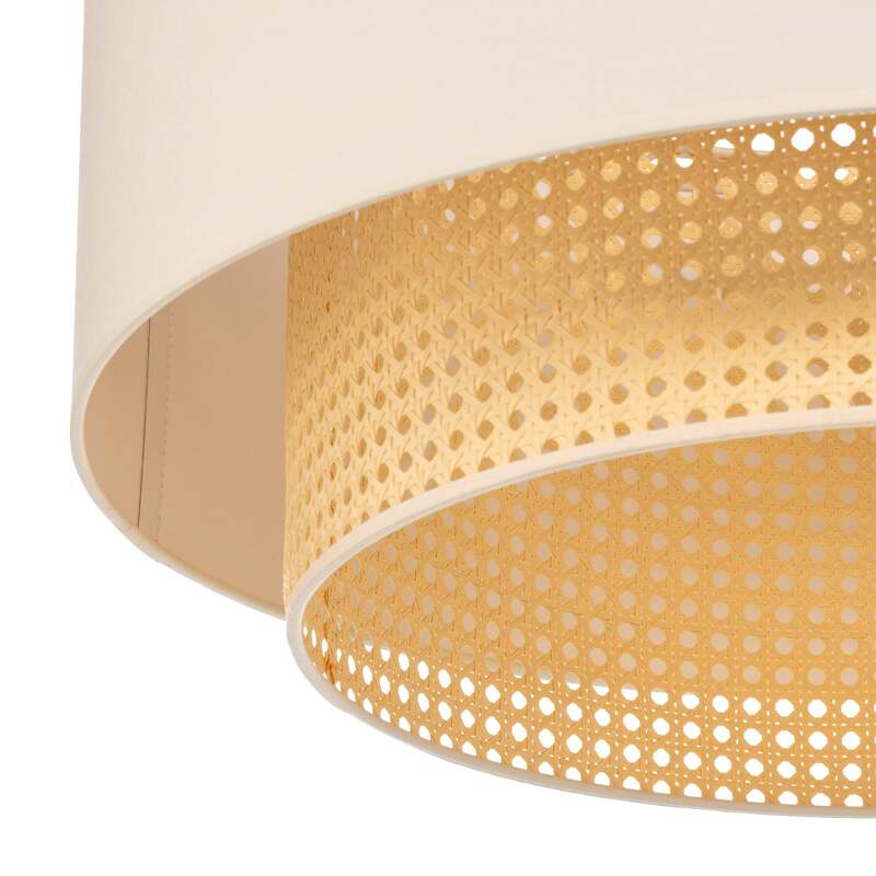 Duolla Deckenleuchte Hängelampe Boho Rattanlampe creme weiß 60 cm Baumwolle - 5903689189736
