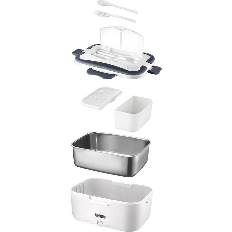 Unold Elektrische Lunchbox 1,5l Edelstahlbehälter grau weiß für unterwegs 35W - 4011689588501