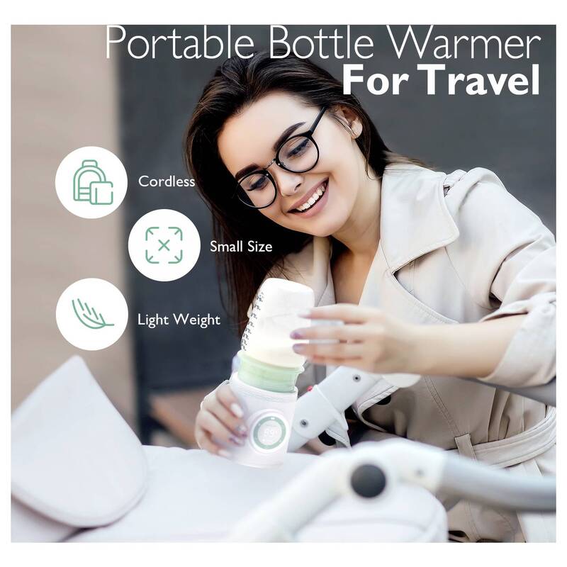 Momcozy Milchflaschenwärmer tragbar 80W Temperaturregelung Grün Weiß Transparent - 0602835182366