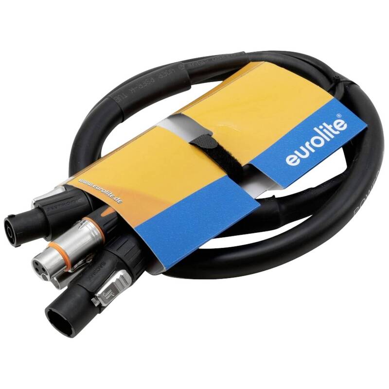 Eurolite DMX Verbindungskabel XLR-Buchse 3 polig 3m Kombikabel schwarz stabil - 4026397725308