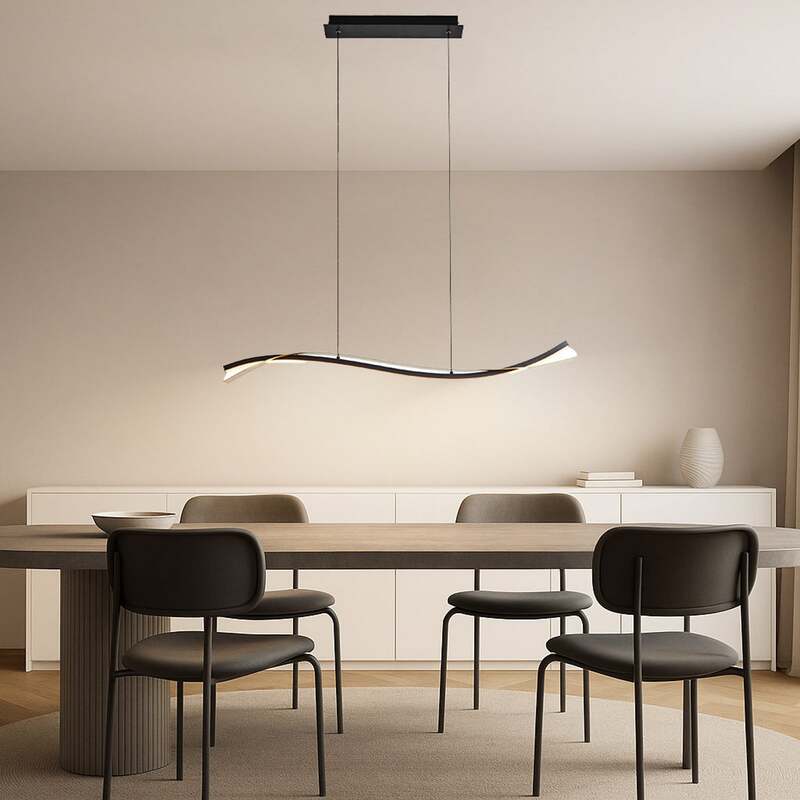 Lucande LED-Hängeleuchte Alevia schwarz/gold dimmbar 100cm Eisen/Metall - 4255830901317
