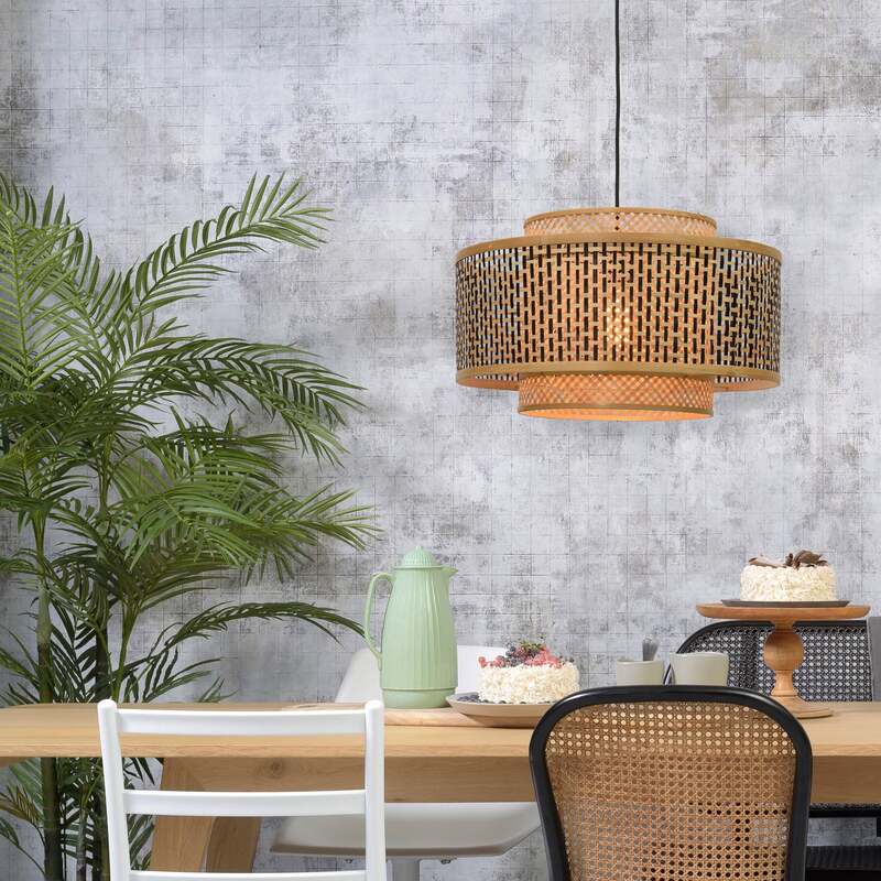 Good&Mojo Hängeleuchte Pendelleuchte Bhutan LED Lampe dimmbar creme schwarz - 8716248085755